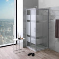 Cabine de Douche Carrée 80x80 en Verre Sérigraphié avec Profils Blancs - Venere
