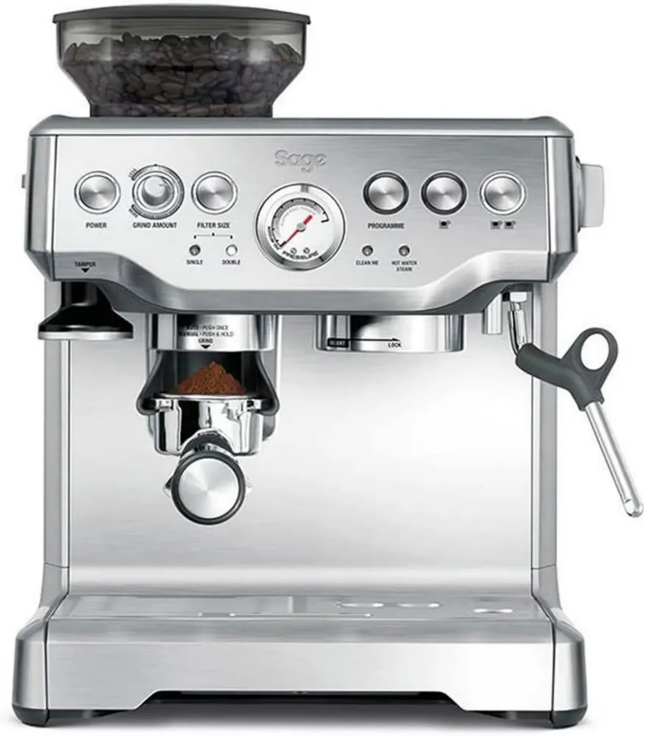 Machine à Expresso Sage Barista Express avec Moulin et Mousseur à Lait Manuel - Acier Inoxydable