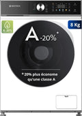 GEDTECH Lave-linge 8 Kg 1200 tr/min - 16 Programmes Éco, Intensif, Rapide - Consommation Réduite - Écran LED