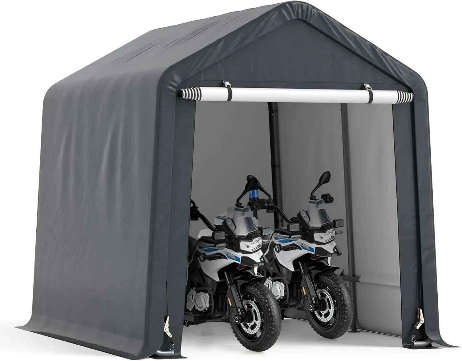 Abri de Jardin en Métal 195x240x214 cm, Tente Garage Étanche, Idéal pour Vélos, Motos et Outils