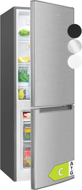 Réfrigérateur-Combiné Bomann KG7359 Inox 173L - Éclairage LED, Alarme, Économie d'Énergie