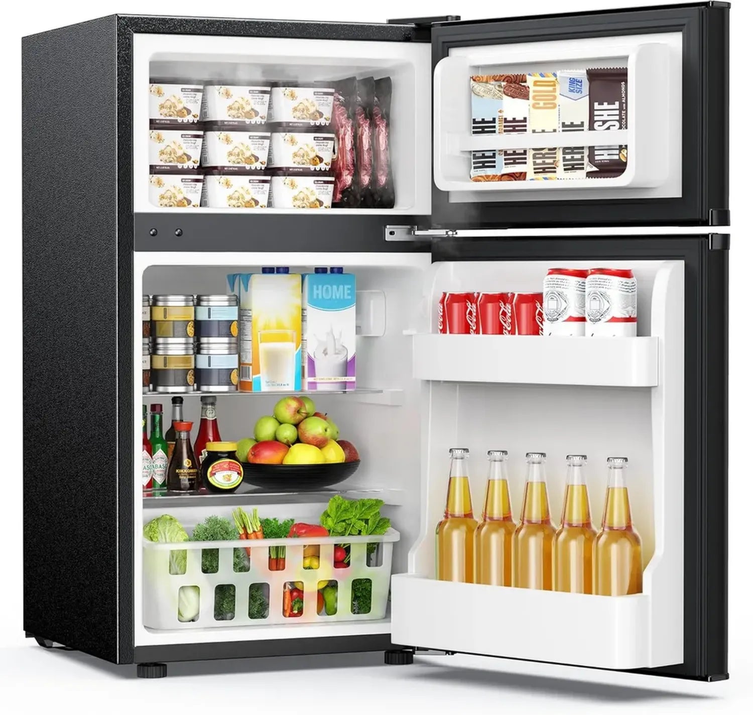 Réfrigérateur Compact EUHOMY 0,9 m³ avec Congélateur, Idéal pour Dortoir, Appartement, Bureau