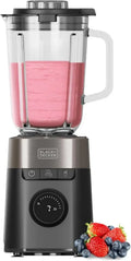 Blender Puissant 2200W Black+Decker | Carafe Verre 2,2L | 8 Vitesses | Lames Inox 6 Pièces | Mode Pulse et Smoothie | Écran LED Sécurisé