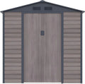 Abri de Jardin en Acier Galvanisé Gris Effet Bois 4,15 m² - Modèle ADELMO