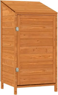 Abri de Rangement Jardin Bois avec Toit Incliné, Marron 55x52x112 cm
