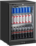 Réfrigérateur à Boissons 127L avec Ventilation Statique et Serrure, Noir