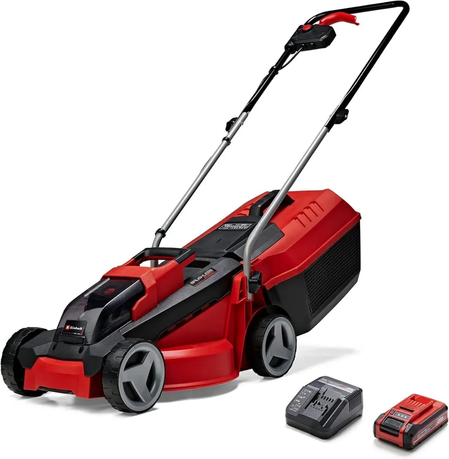 Tondeuse à Gazon Sans Fil Einhell GE-CM 18/30 Li Kit 18V, 30 cm Large, Pour Pelouses Jusqu'à 150 m², Inclus Batterie 3,0 Ah et Chargeur