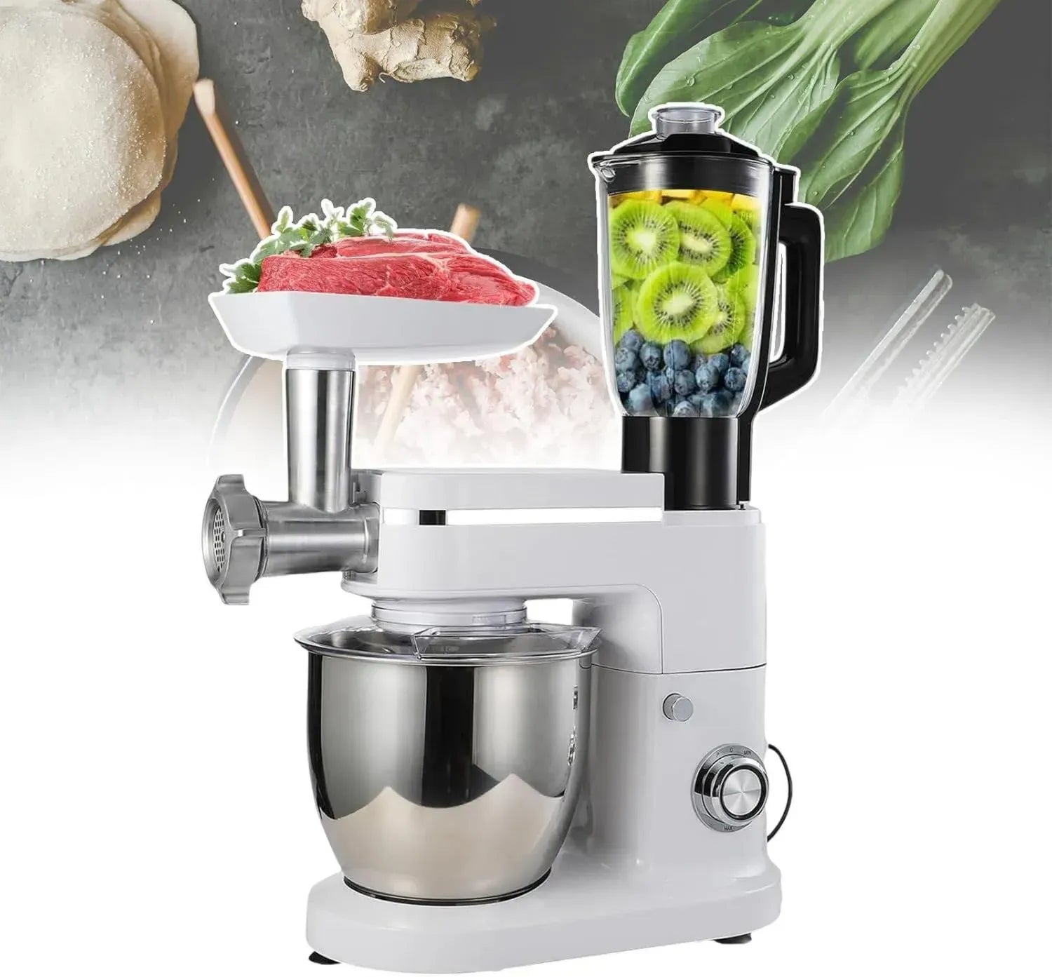 Robot pâtissier 1500 W avec détection de charge et vitesse stable, grande capacité pour usage domestique et professionnel