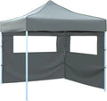 Gazebo pliant 3x3 m en acier anthracite avec parois latérales - Tente de réception imperméable et anti-UV