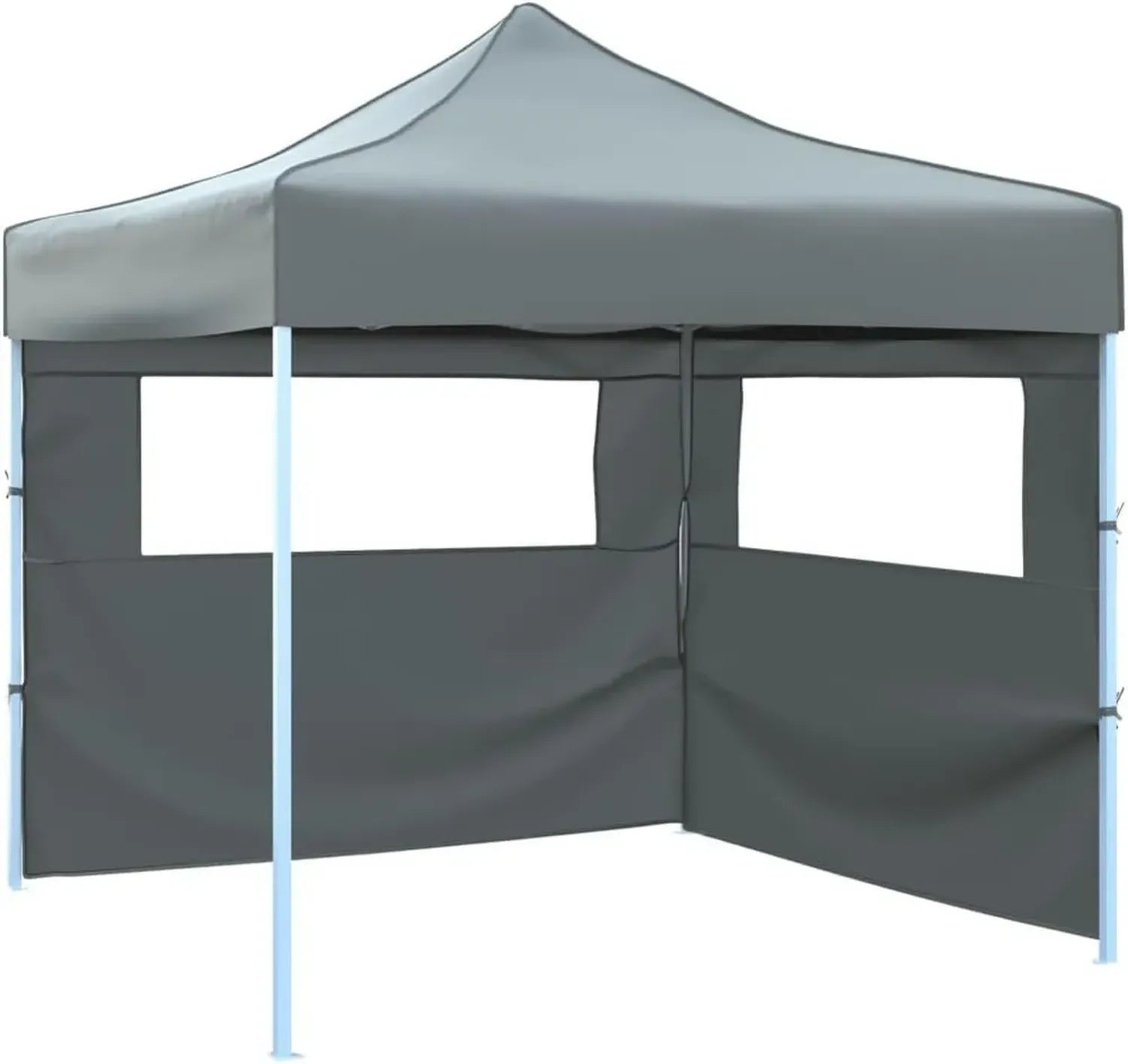 Gazebo pliant 3x3 m en acier anthracite avec parois latérales - Tente de réception imperméable et anti-UV