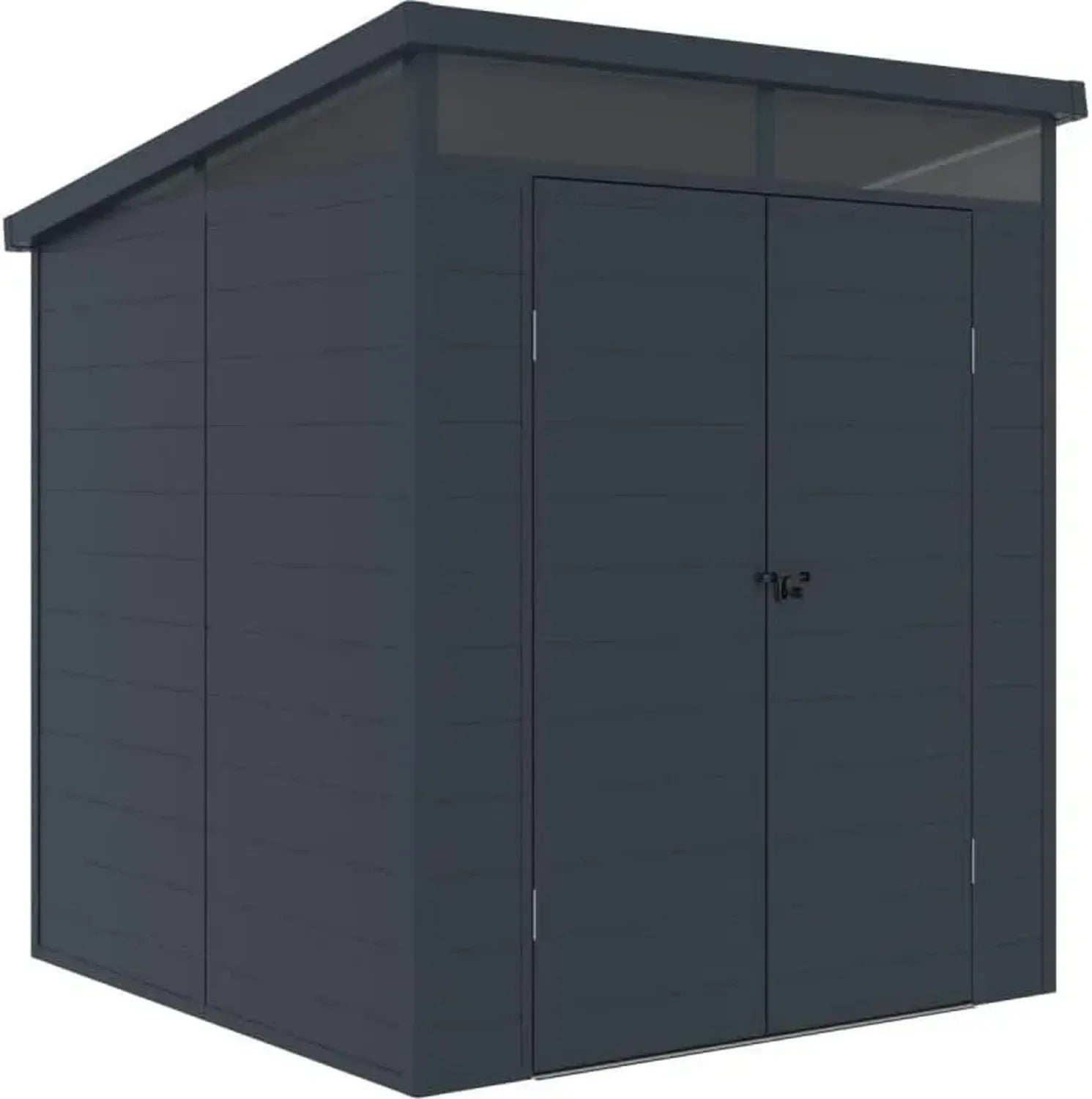 Abri de Jardin en Résine Anthracite 3,24m² avec Toit Plat et Plancher