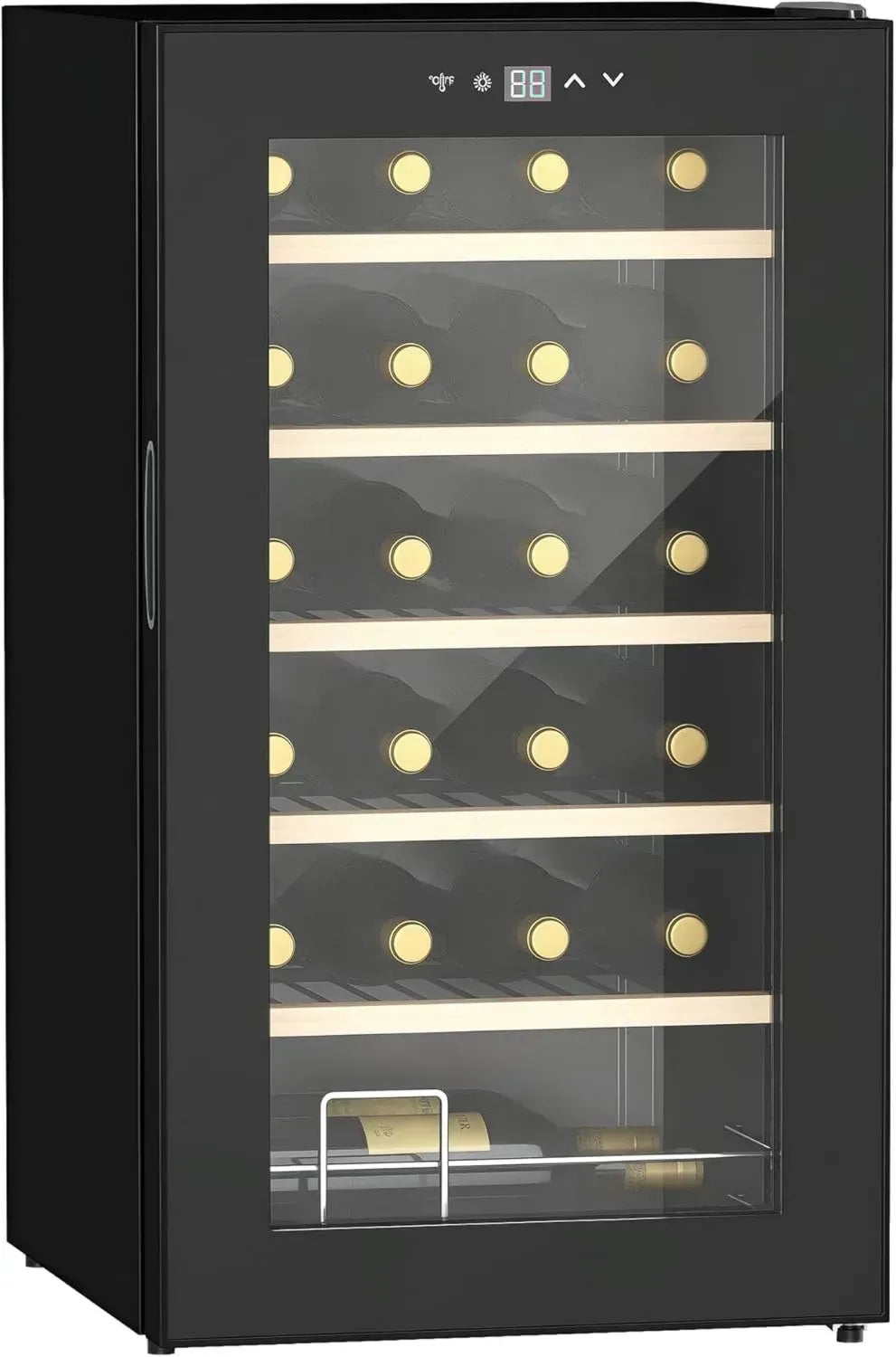Cave à Vin HOMCOM 24 Bouteilles avec Température Ajustable, Design Silencieux et Éclairage LED
