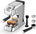 Machine à Expresso Professionnelle 15 Bars pour Cappuccino et Latte, Buse Vapeur, Acier Inoxydable