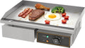 Grill Électrique en Inox 3000W, Plaque Antiadhésive 53cm, Épaisseur 8mm, Cuisson Pro Durable