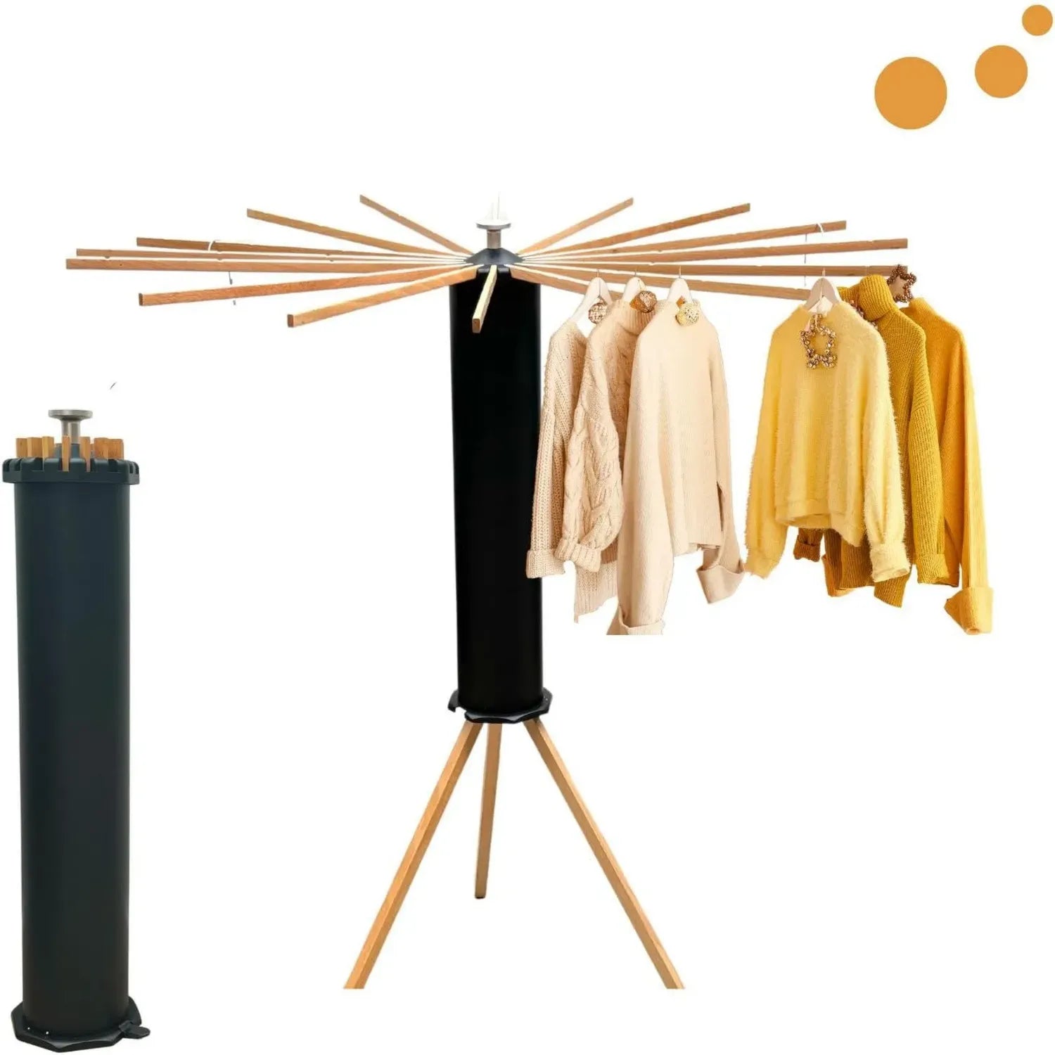 SerenityHome Séchoir Compact Anthracite Minimaliste avec 16 Bras Pliables