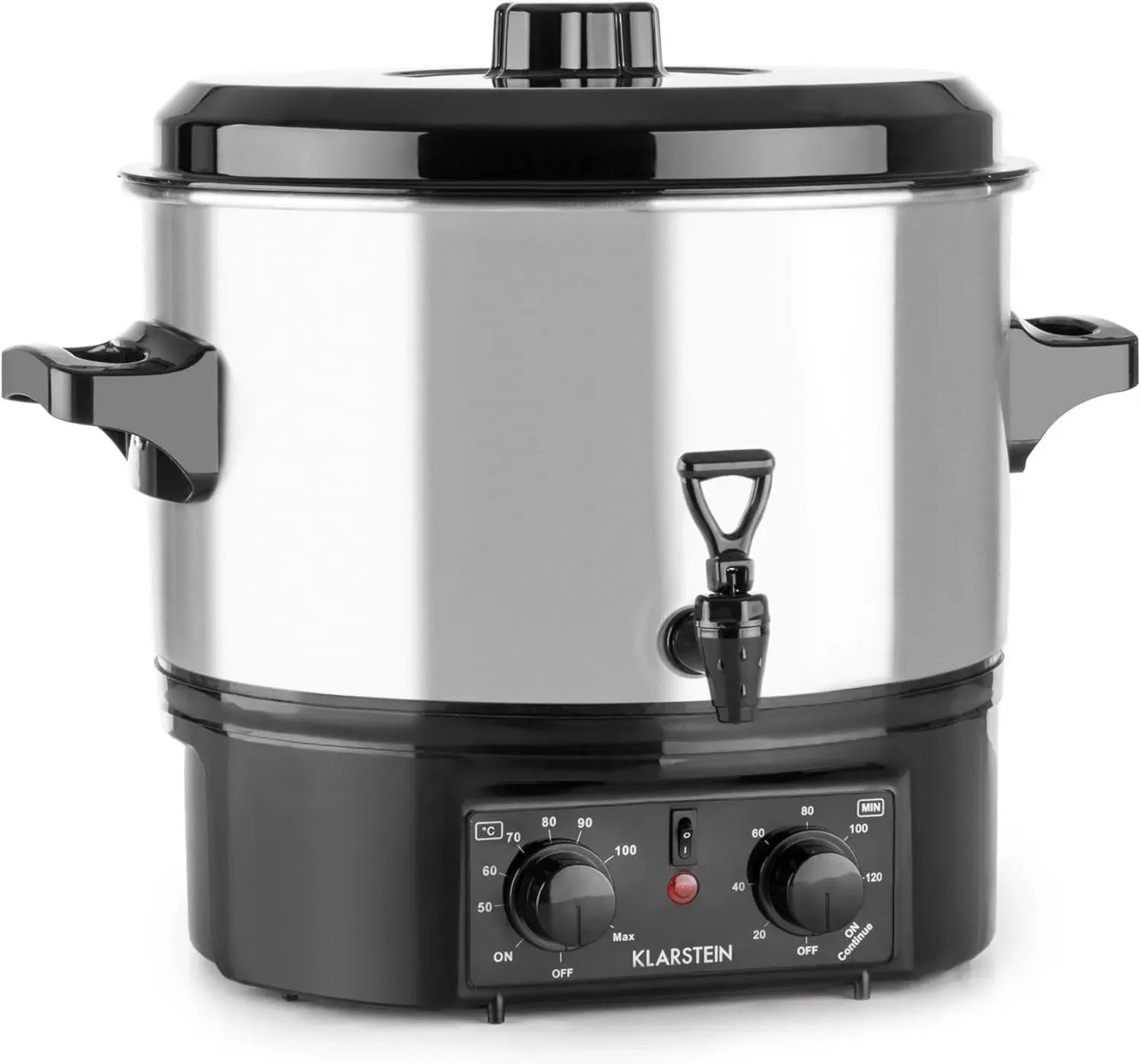 Klarstein Biggie Small - Stérilisateur Électrique 16L, Cuve à Vin Chaud, 2000W, Température Réglable, Minuterie 120 min, Argent