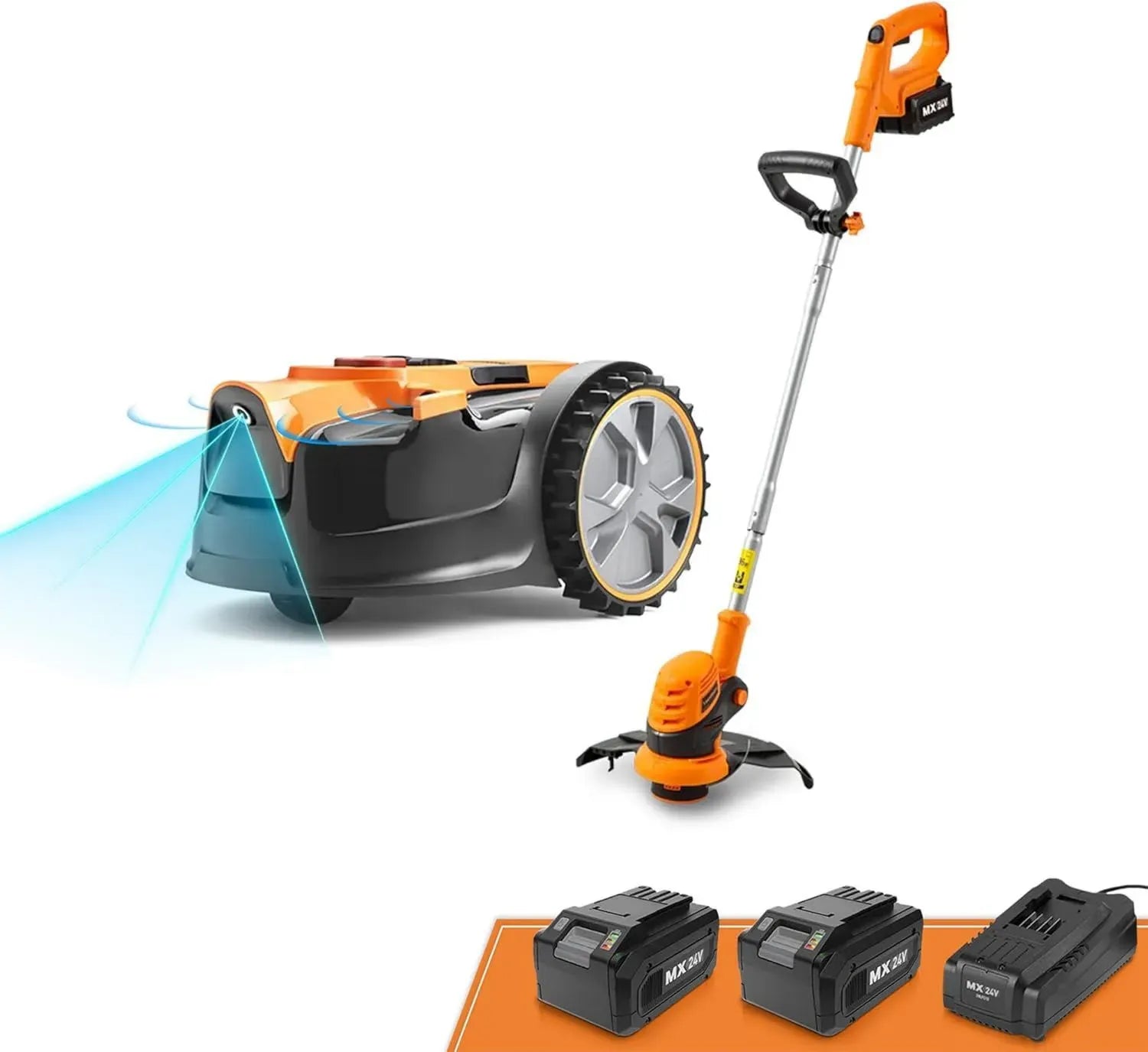 Tondeuse Robot Lawnmaster OcuMow 16, Sans Fil, Surface 250 m², Évitement d'Obstacles, Silencieuse, 2 Batteries Incluses