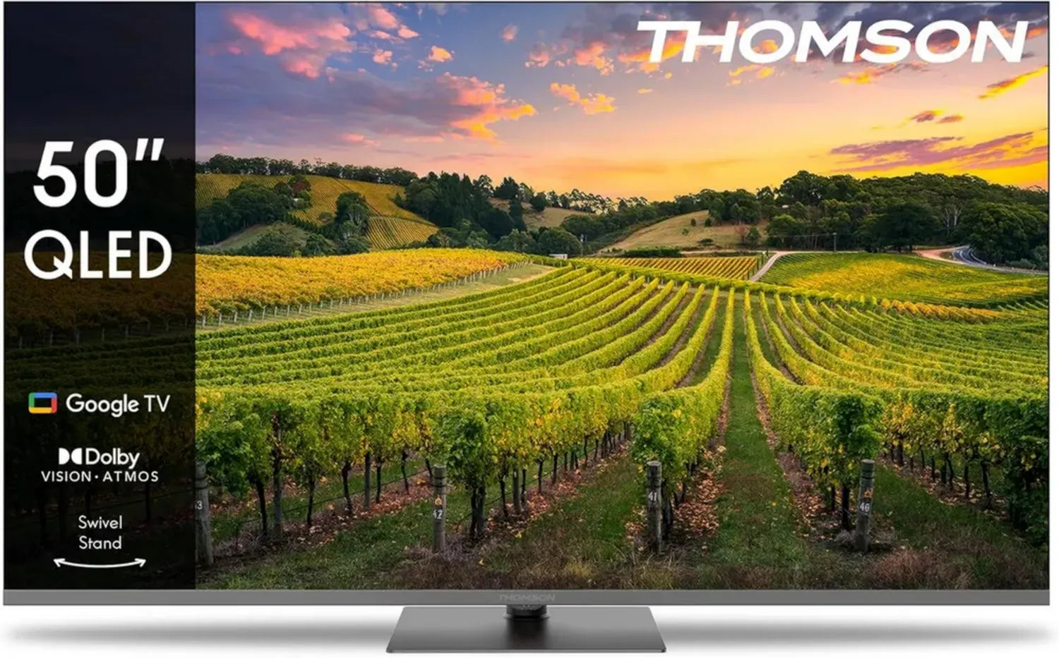 THOMSON Smart TV 50 Pouces QLED, HDR10, Dolby Audio, Wi-Fi, Bluetooth, Triple-Tuner, Google Assistant