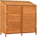 Abri de Jardin en Bois Massif Gecheer - Espace de Rangement Spacieux, Robuste et Durable, Finition Brun