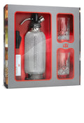 Coffret Cadeau iSi Siphon à Soda Classique avec 2 Verres et 10 Capsules, 1L Acier Inoxydable