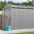 Abri de Jardin Polyvalent en Acier Galvanisé, 191 x 980 x 198 cm, Gris Clair