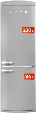 Réfrigérateur Combiné Vintage Evvo F60 (Gris)