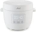 Mini cuiseur à riz Yum Asia Tsuki avec bol en céramique, 5 programmes, 2 fonctions multicuiseur, écran LED, 2,5 tasses, blanc