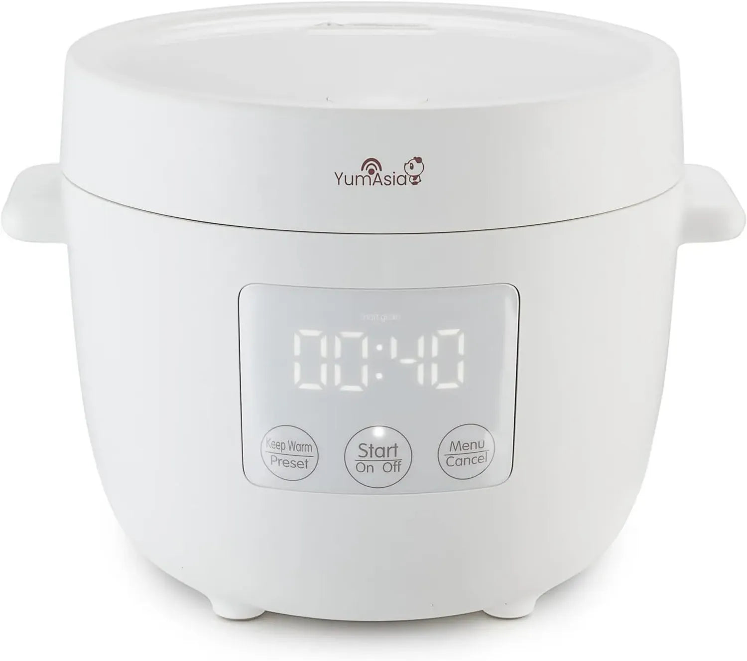 Mini cuiseur à riz Yum Asia Tsuki avec bol en céramique, 5 programmes, 2 fonctions multicuiseur, écran LED, 2,5 tasses, blanc
