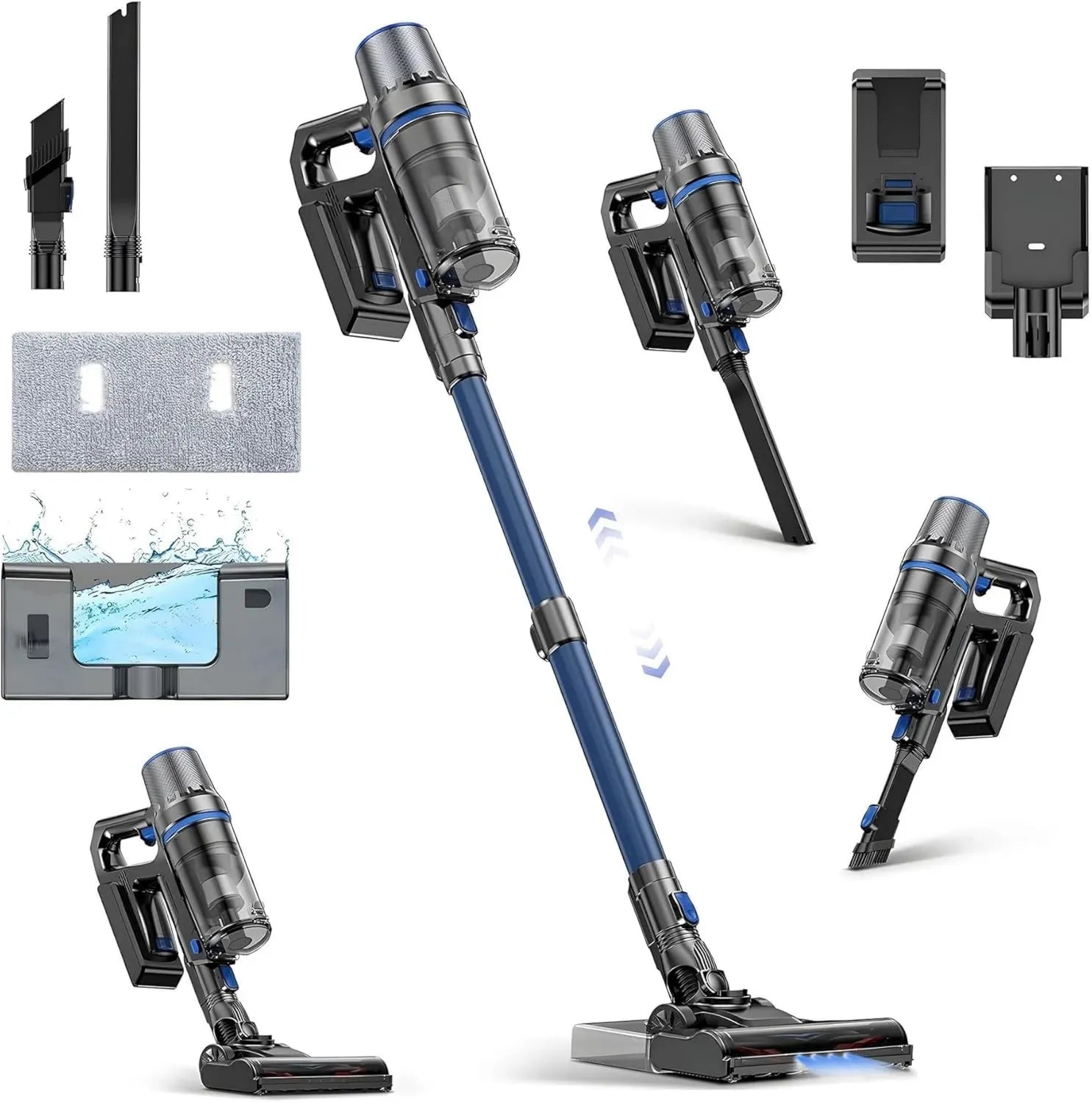 Aspirateur Balai sans Fil Olvy 2-en-1 avec Lavage - Puissance 35 000 Pa - Écran LED - Léger avec Filtre HEPA