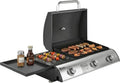 Gril à Gaz Portable 3 Brûleurs avec Plancha et Thermomètre - 8,1 kW pour Extérieur, Camping et Terrasse