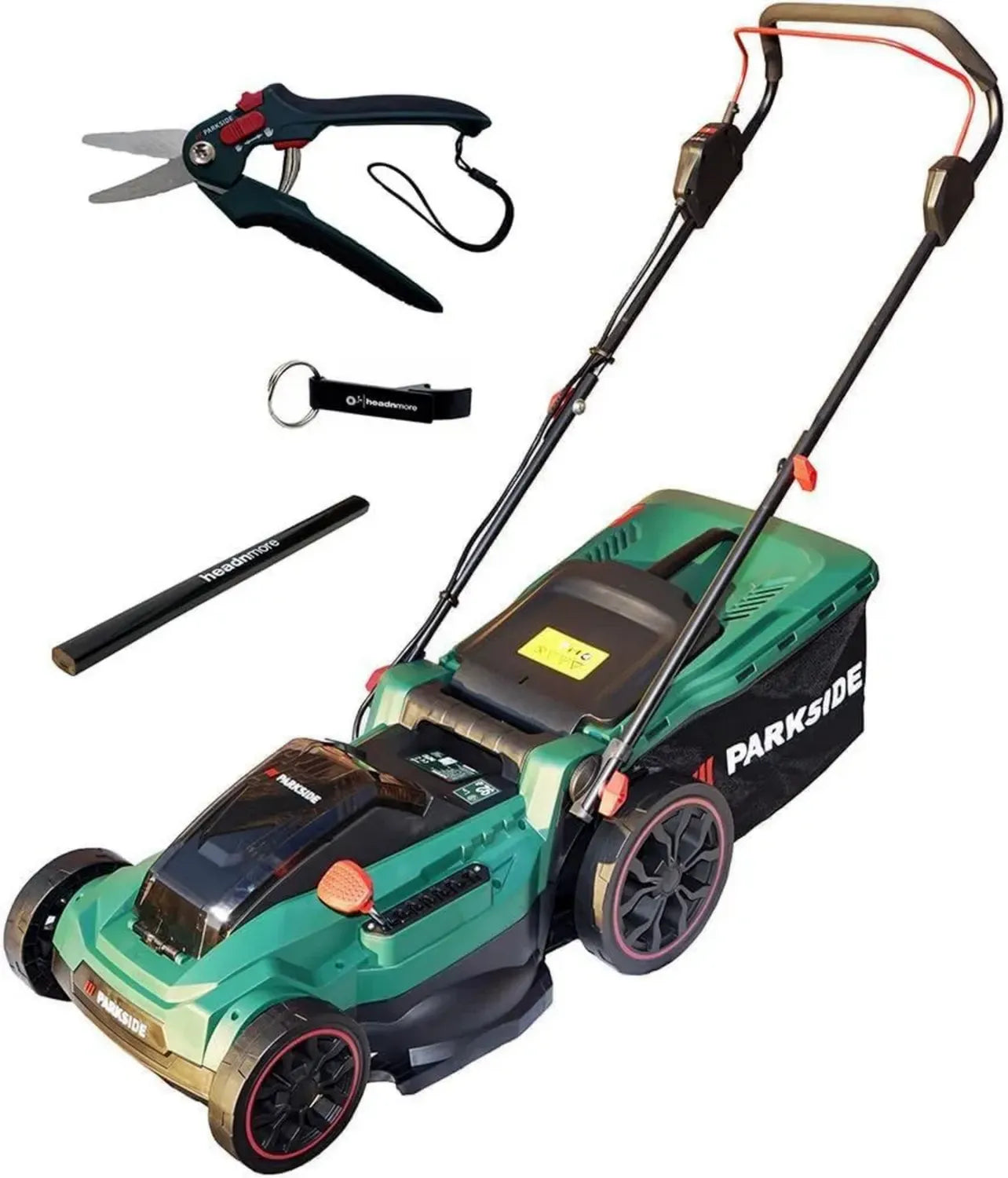 Tondeuse à Gazon Sans Fil Parkside 40V PRMA avec Accessoires et Chaussettes de Travail