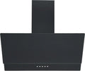 Hotte aspirante murale 60 cm noir mat avec écran en verre, A+, évacuation ou recyclage, débit d'air 298 m³/h, silencieuse