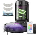 Robot aspirateur laveur sans sac avec station automatique, 10000Pa, navigation LiDAR, compatible Alexa
