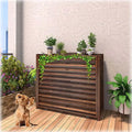 Enceinte en Bois pour Climatiseur avec Grille de Protection, Support à Fleurs Intégré, 81 x 32 x 70 cm, Design Élégant et Durable