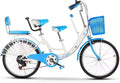 Tandem Urbain 24 Pouces à 6 Vitesses pour Adultes, Sièges Double, Multicolore