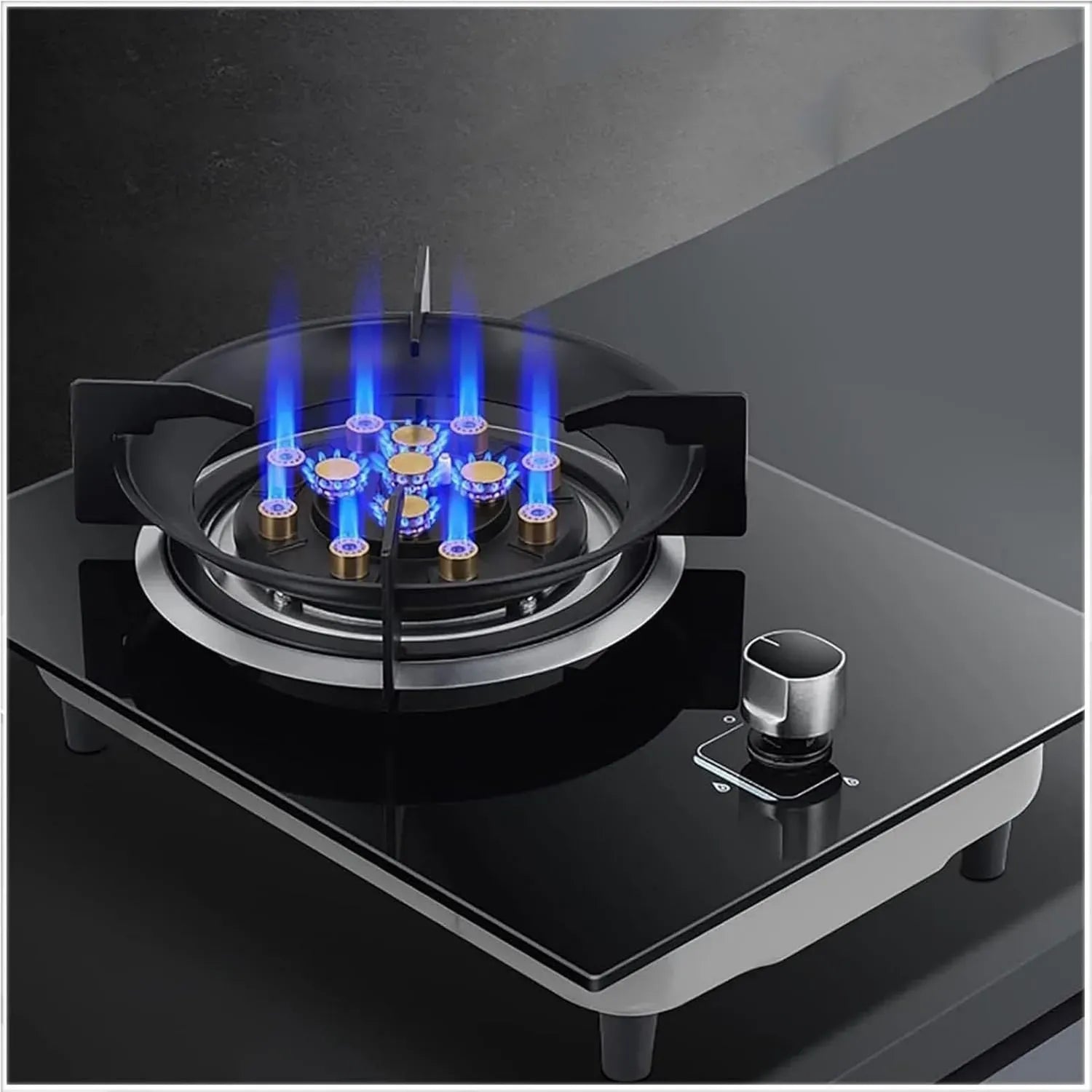 Réchaud à gaz portable avec brûleur unique – Cuisinière d'intérieur et d'extérieur, plaque en verre trempé