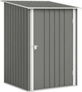 Outsunny Remise de Jardin en Acier Galvanisé avec Porte Verrouillable, Toit Pentu, 0,92 m², Gris