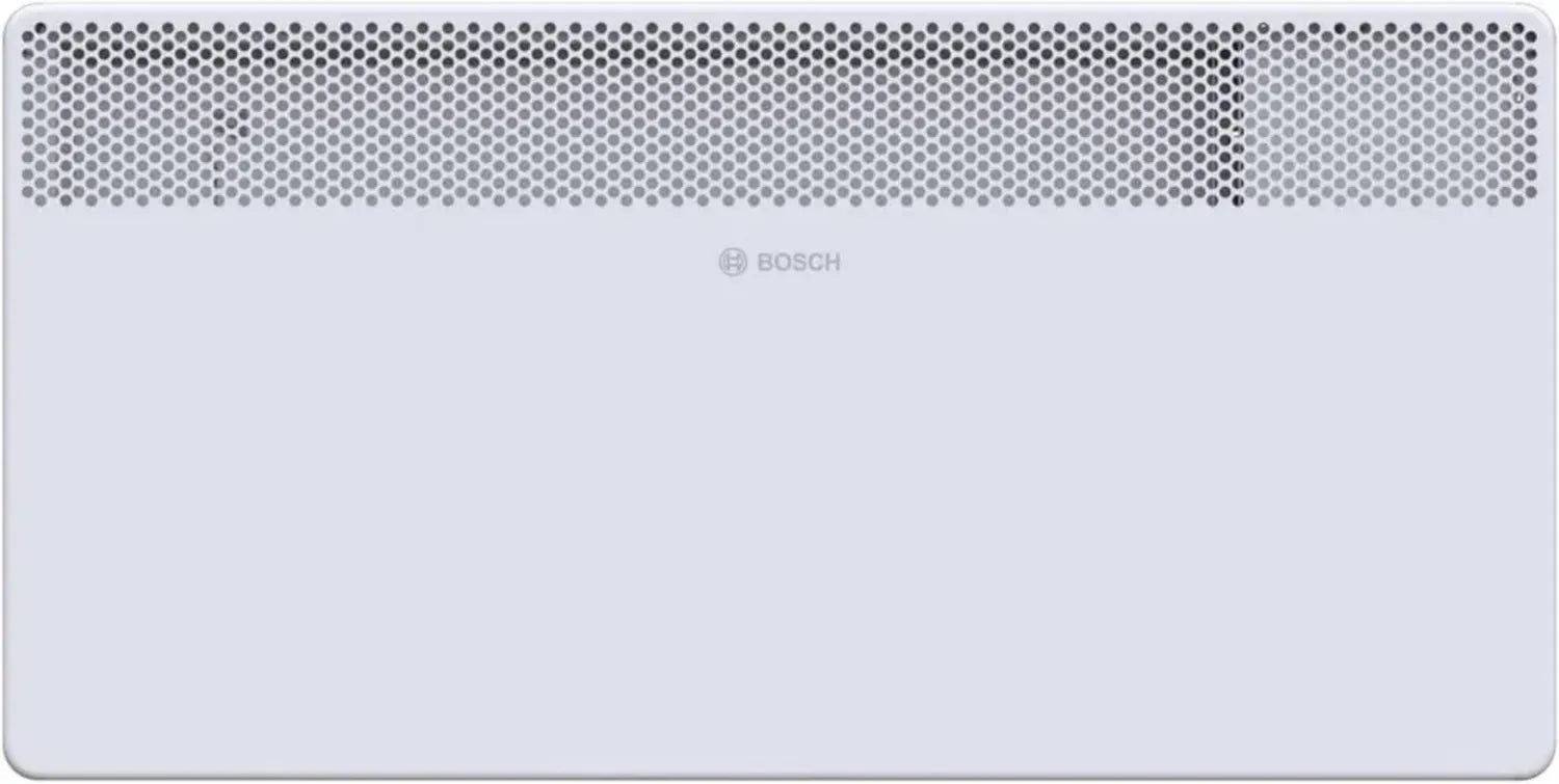 Radiateur Électrique Bosch 2500W pour 25m², Programmation Hebdomadaire et Écran LED - Blanc