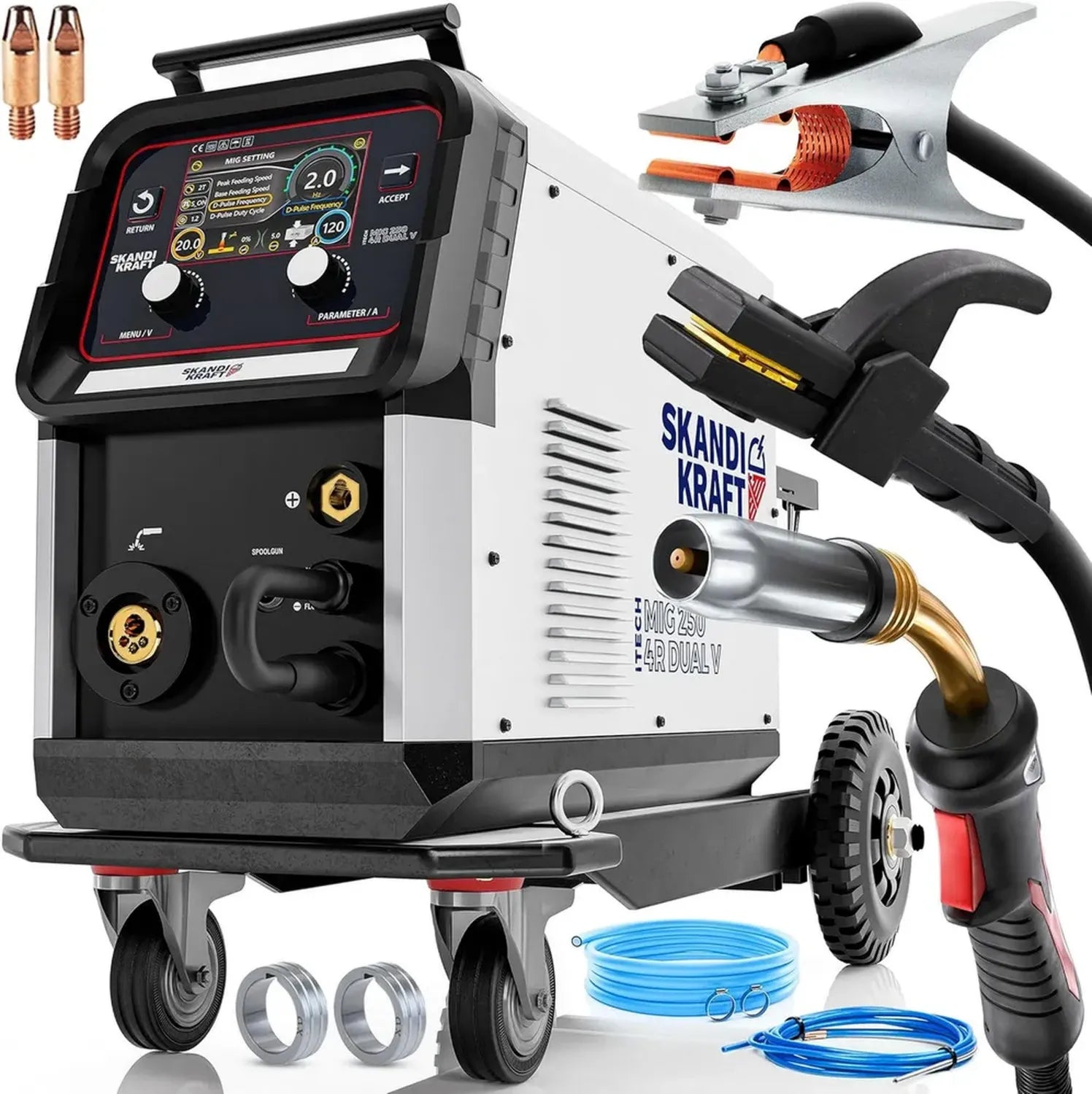 Poste à Souder Inverter iTech MIG 250 4R DUAL V 3-en-1 250A/200A TIG LIFT, MMA, MIG/MAG 400V/230V