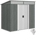 Cabanon de Jardin en Acier Galvanisé 2 m² avec Fondations, Aération et Fenêtres Transparentes