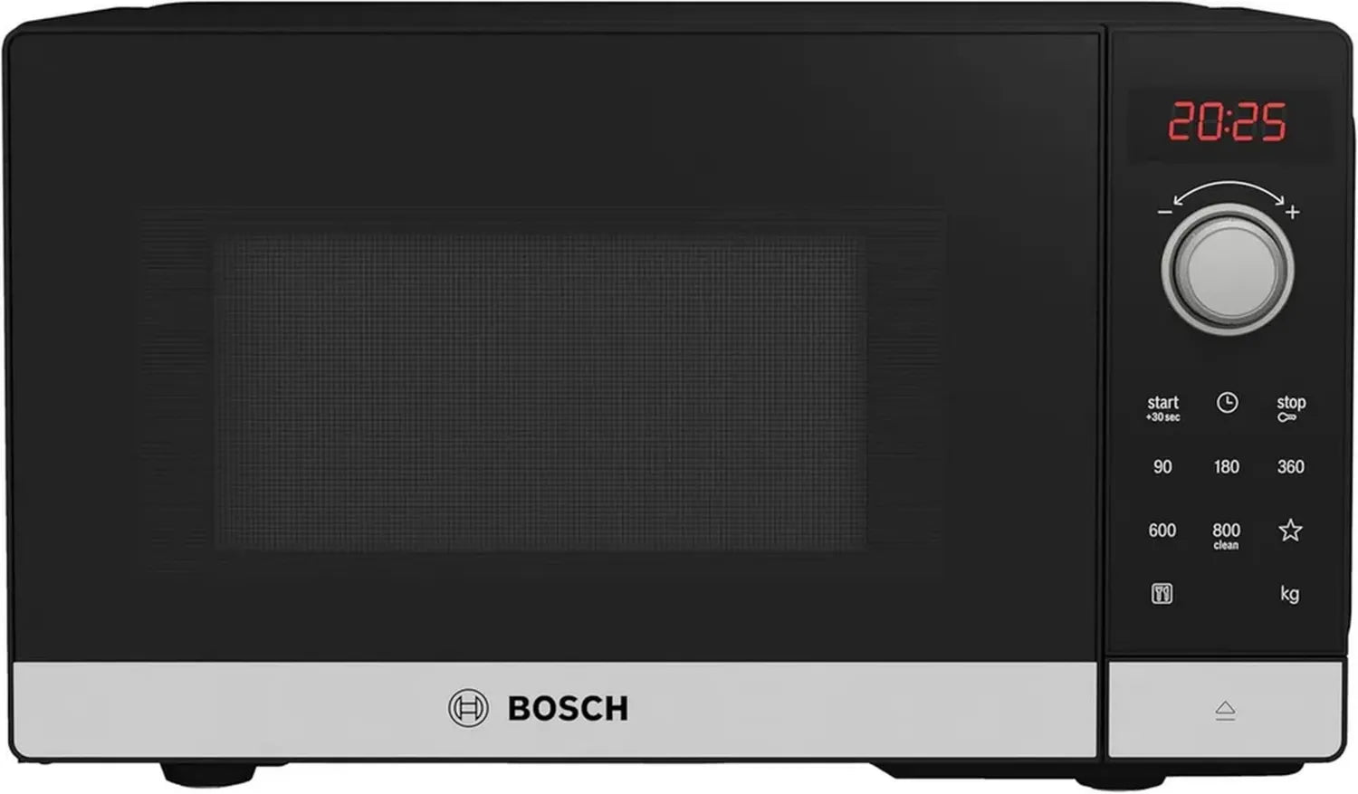 Micro-ondes Bosch Série 2 - 20L, Inox, 5 niveaux de puissance