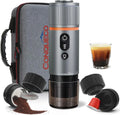 CONQUECO Machine à Expresso Portable Électrique – Compacte pour Voyage en Voiture, Compatible Capsules Nespresso & Café Moulu