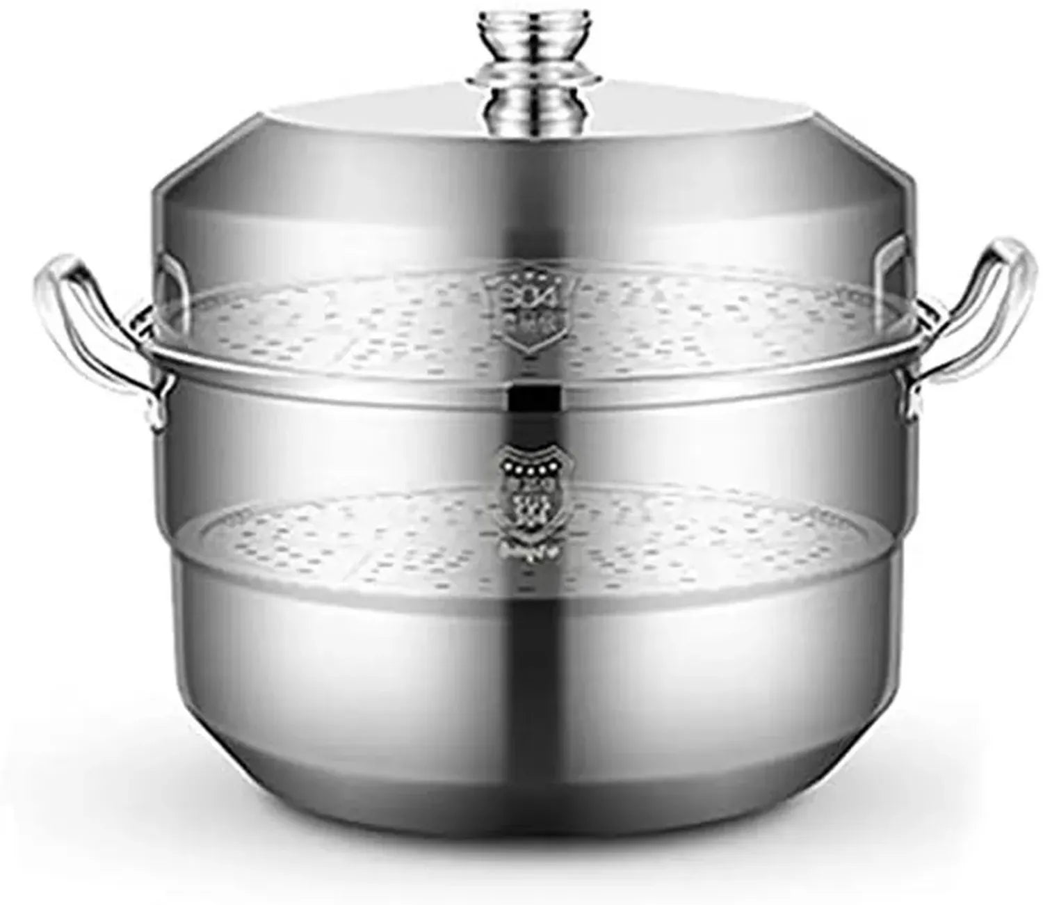 Cuiseur à Vapeur en Acier Inoxydable 304, Marmite Multiusage avec Fond Composite, Idéal pour Fruits de Mer et Soupe, Taille 40 cm