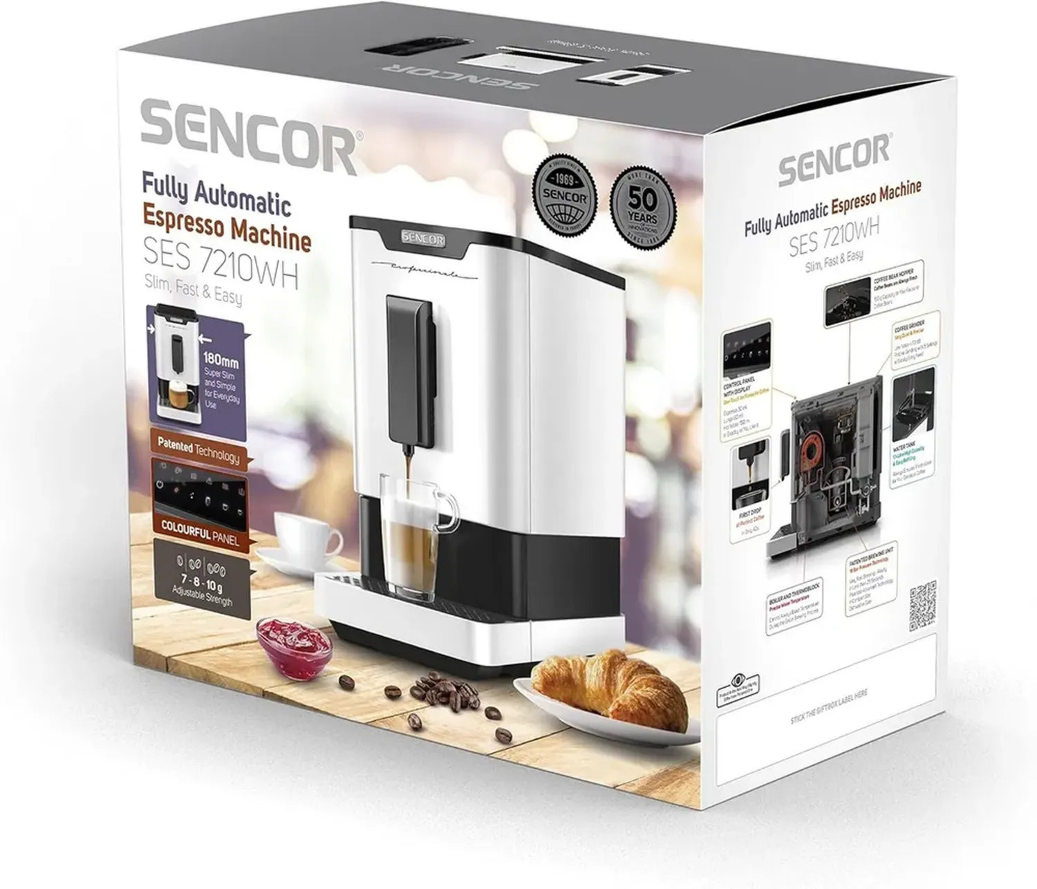Machine Espresso Compacte 19 Bars avec Nettoyage Automatique et Broyeur à Grains