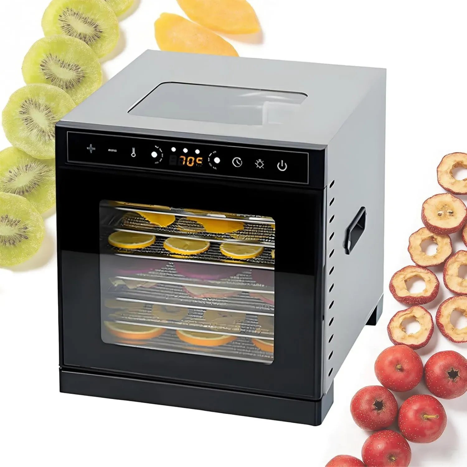 Déshydrateur Alimentaire en Acier Inoxydable avec Minuteur et Thermostat Réglable