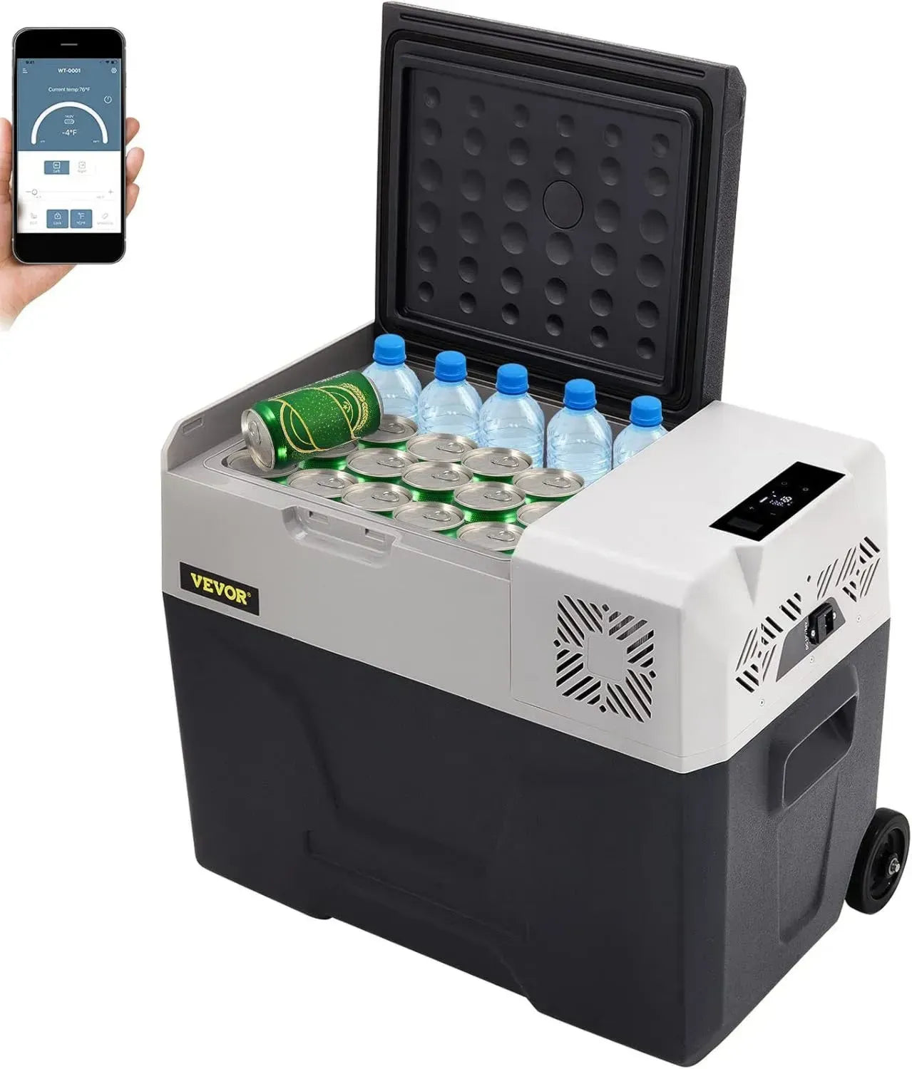 VEVOR Réfrigérateur Portable 30L Silencieux avec Écran Digital -20 à 20°C pour Maison, Voiture, Camping