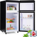 Réfrigérateur rétro double porte Merax 72L avec congélateur 21L, éclairage LED, 120 kWh/an - Noir