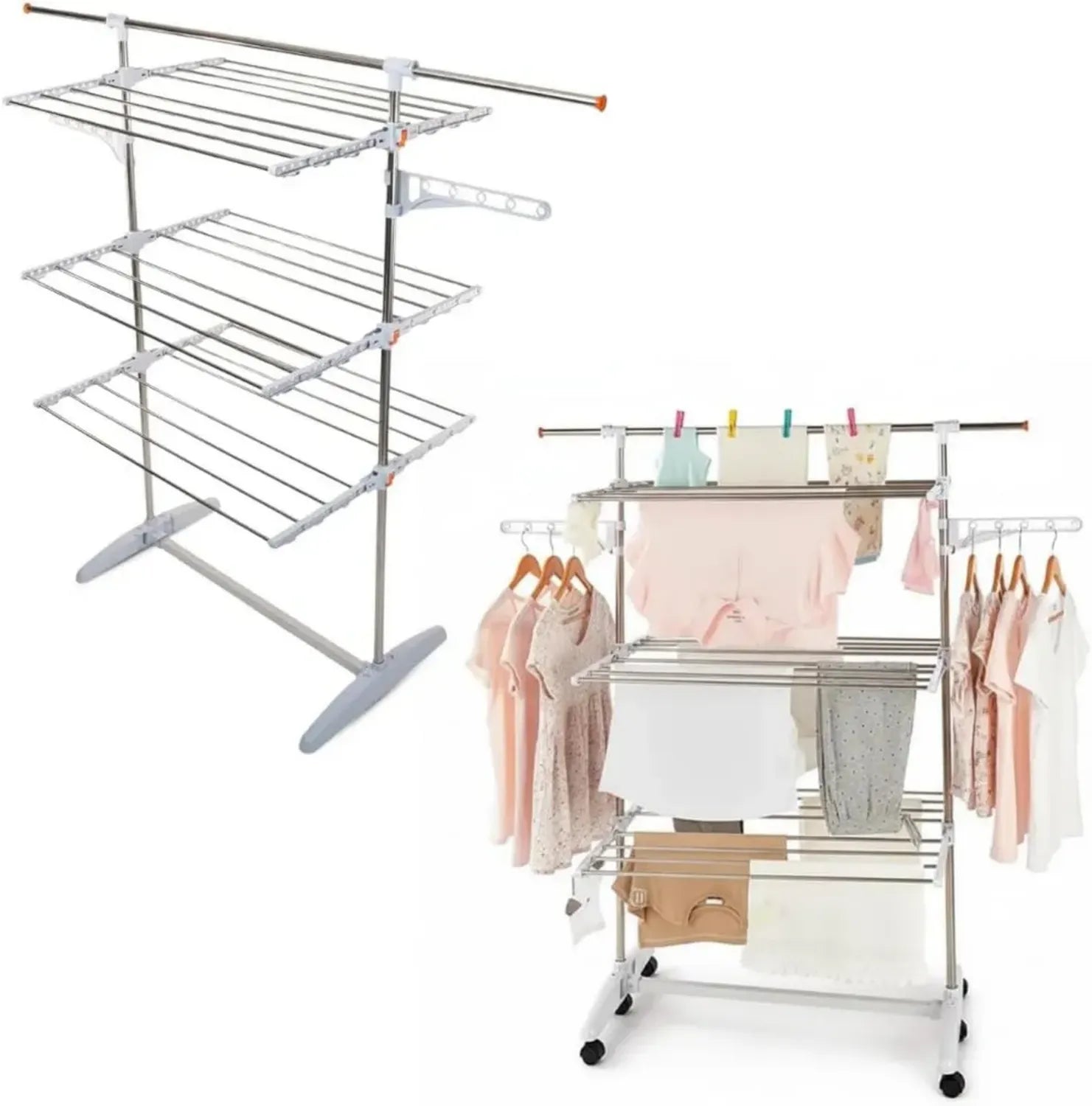 Étendoir à Linge Innovant Deluxe avec Roulettes, 22m