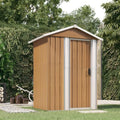 Abri de Jardin en Acier Galvanisé Brun 126x98x177 cm
