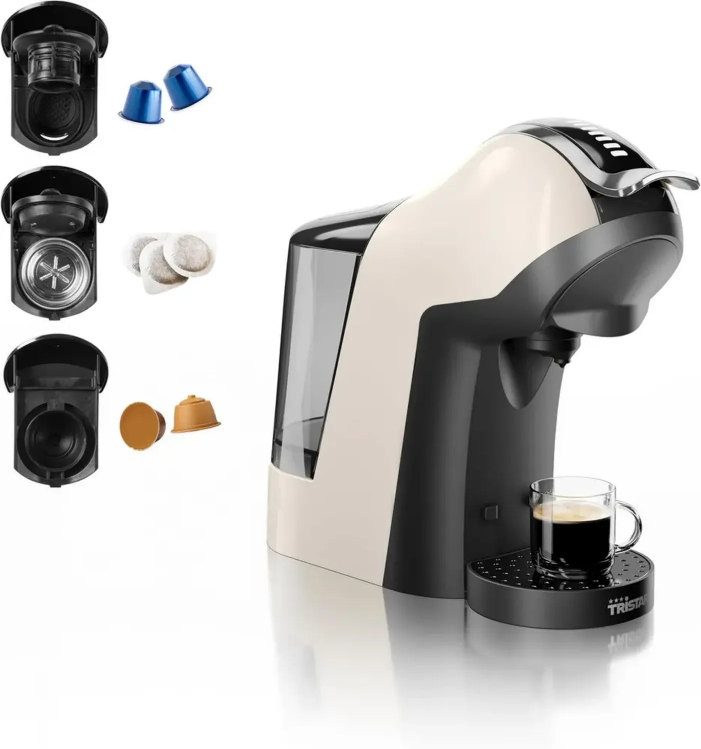 Cafetière Multi-Capsules 3-en-1 Tristar – Compatible Nespresso®, Dolce Gusto®, ESE – 19 Bar – Sans BPA